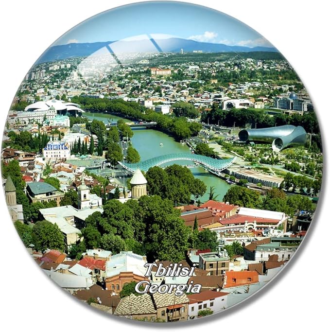 Old Tbilisi Georgia 3D Magnet Crystal Glass