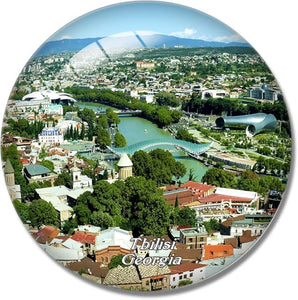 Old Tbilisi Georgia 3D Magnet Crystal Glass